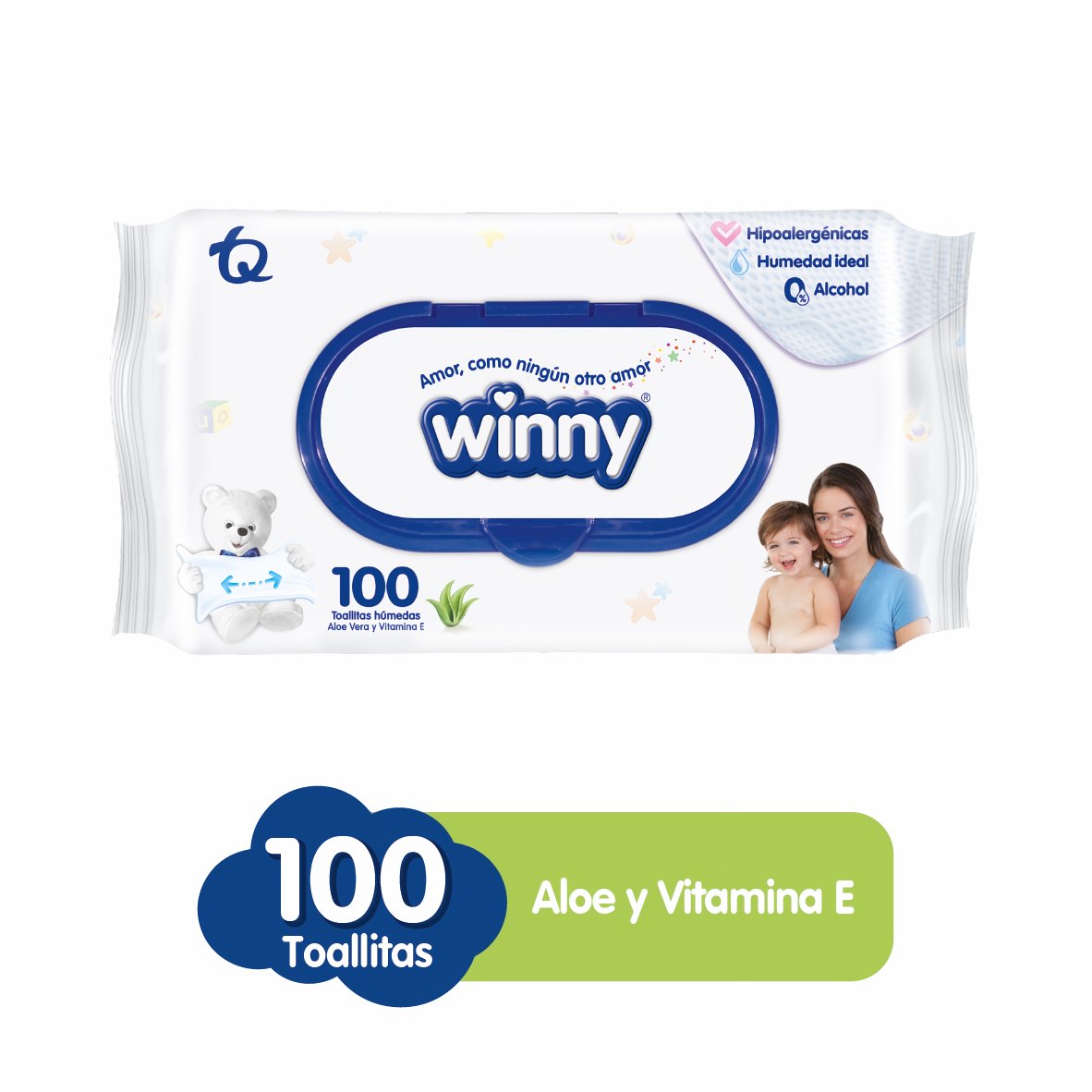 Winny Toallitas Húmedas con Aloe Vera y Vitamina E