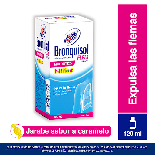 Bronquisol Flem Jarabe Niños Sabor a Caramelo (100 mg)