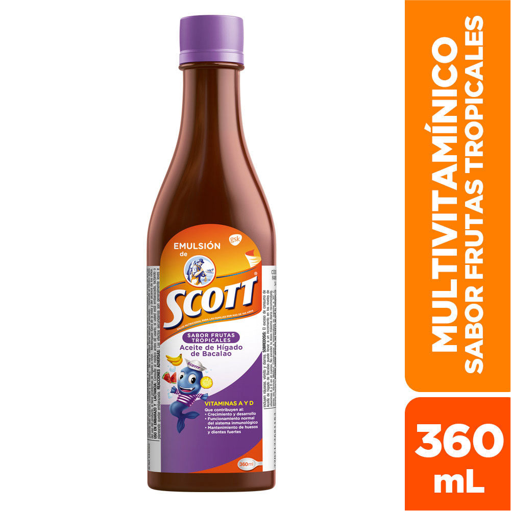 Scott Emulsión con Multivitaminas Sabor a Frutas Tropicales