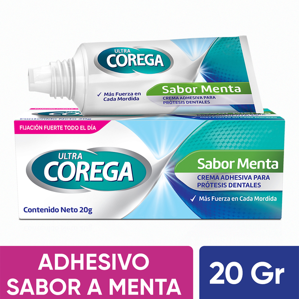 Corega Crema Adhesiva para Prótesis Dentales Sabor a Menta