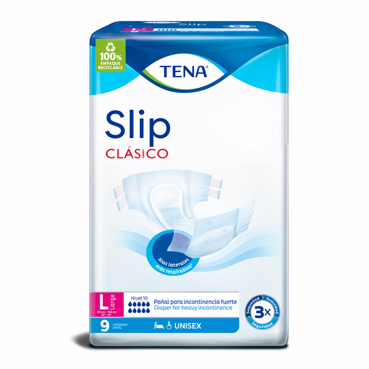 Tena Pañal para Incontinencia Fuerte Adulto Slip Clásico L Unisex